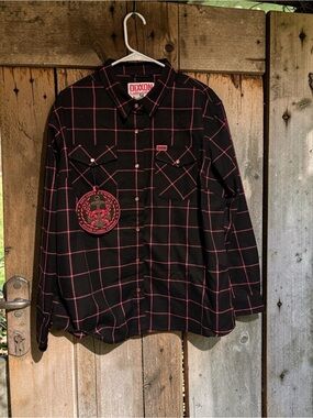 Dixxon Flannel The Hope Men's Shirt Plaid Flannel Snap Button Down Size Med NWT